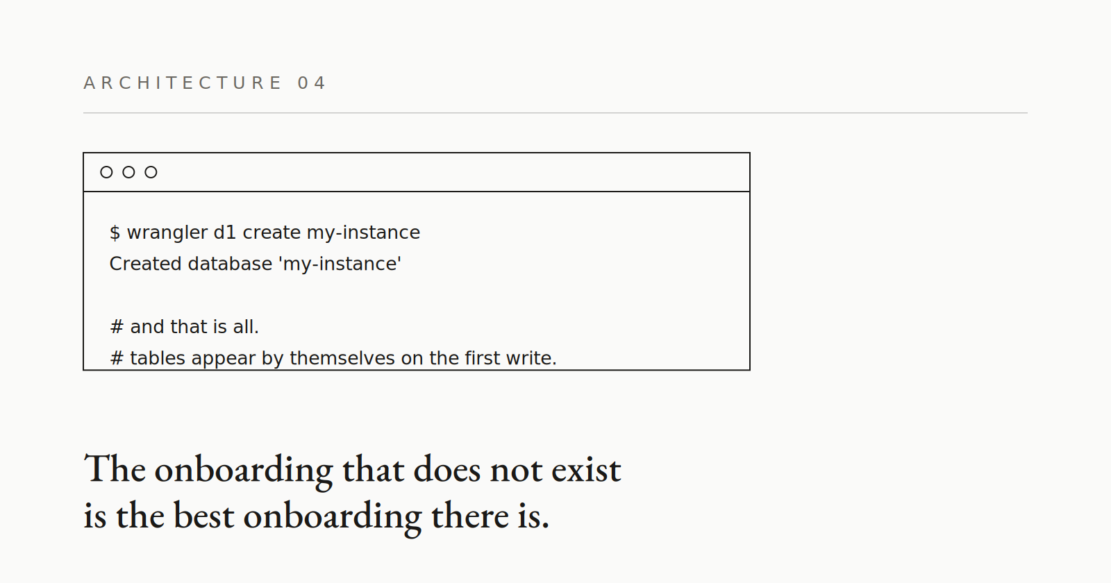 04 · A database without migrations