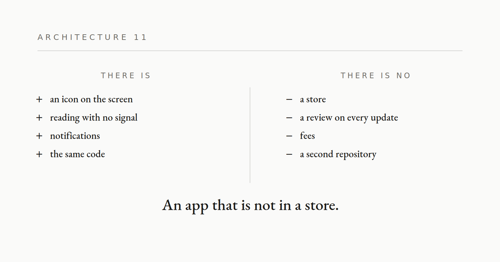 11 · An app instead of an app