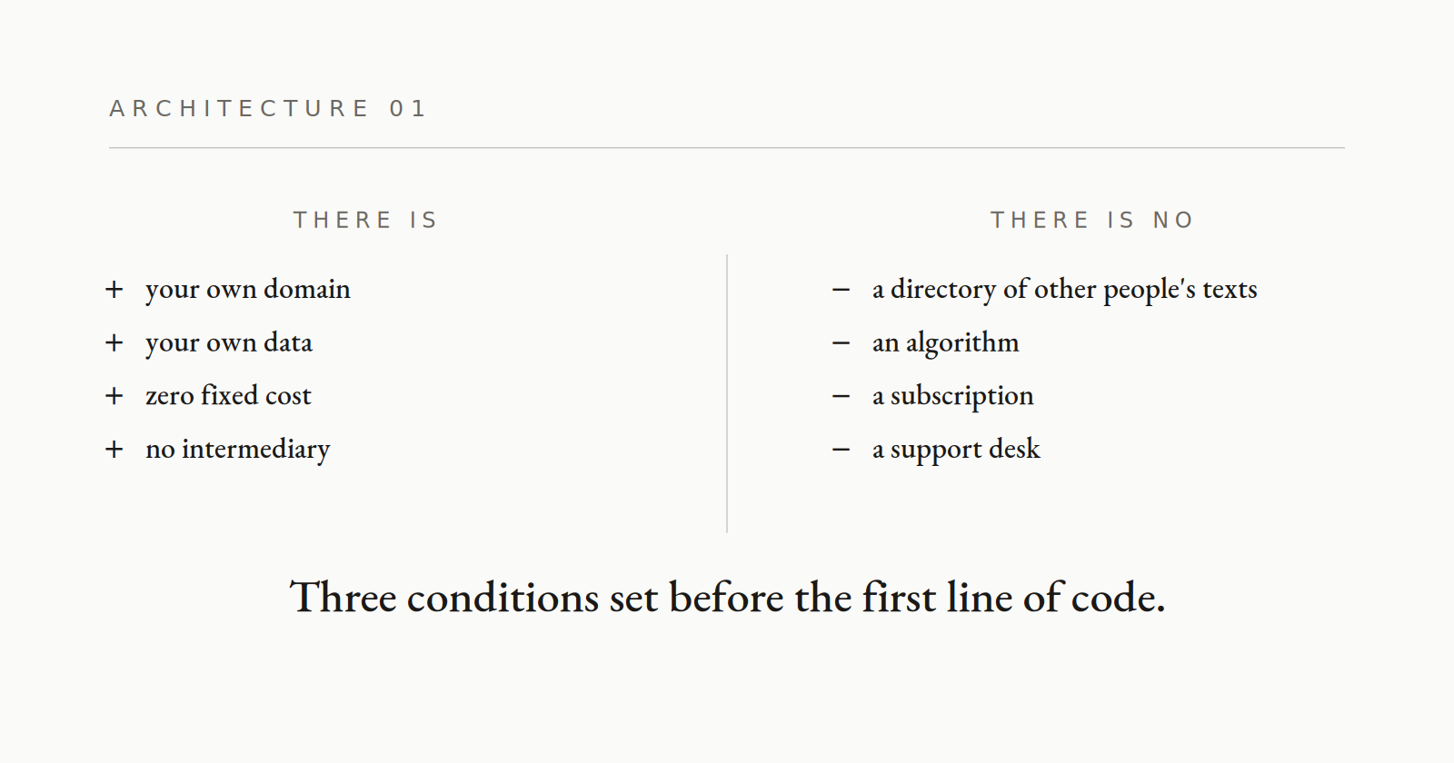 01 · Initial assumptions