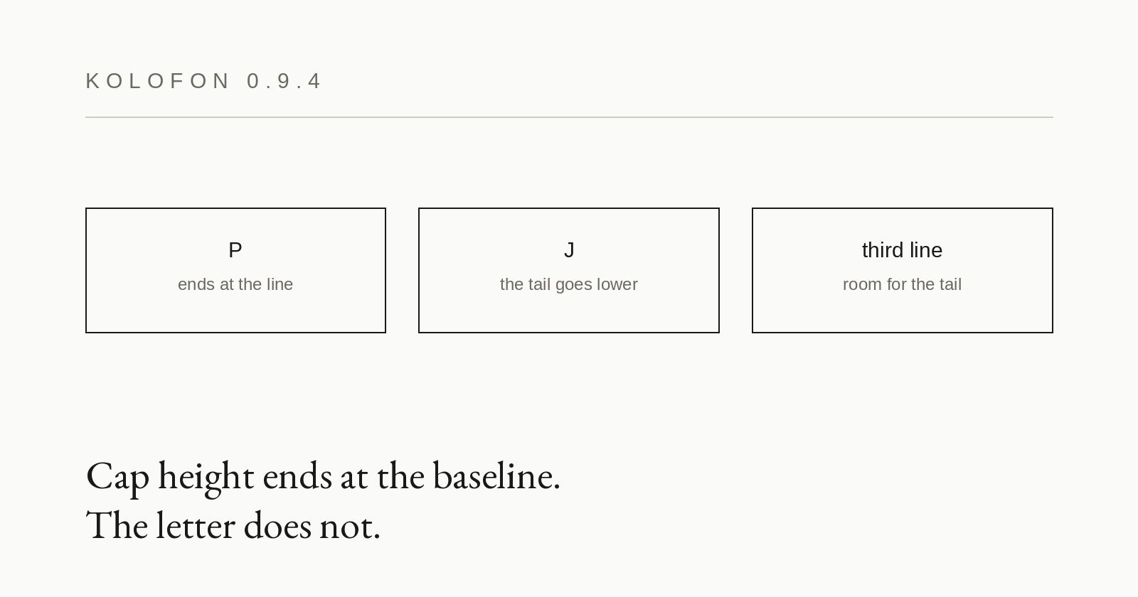 0.9.4 — the letter that goes below the line
