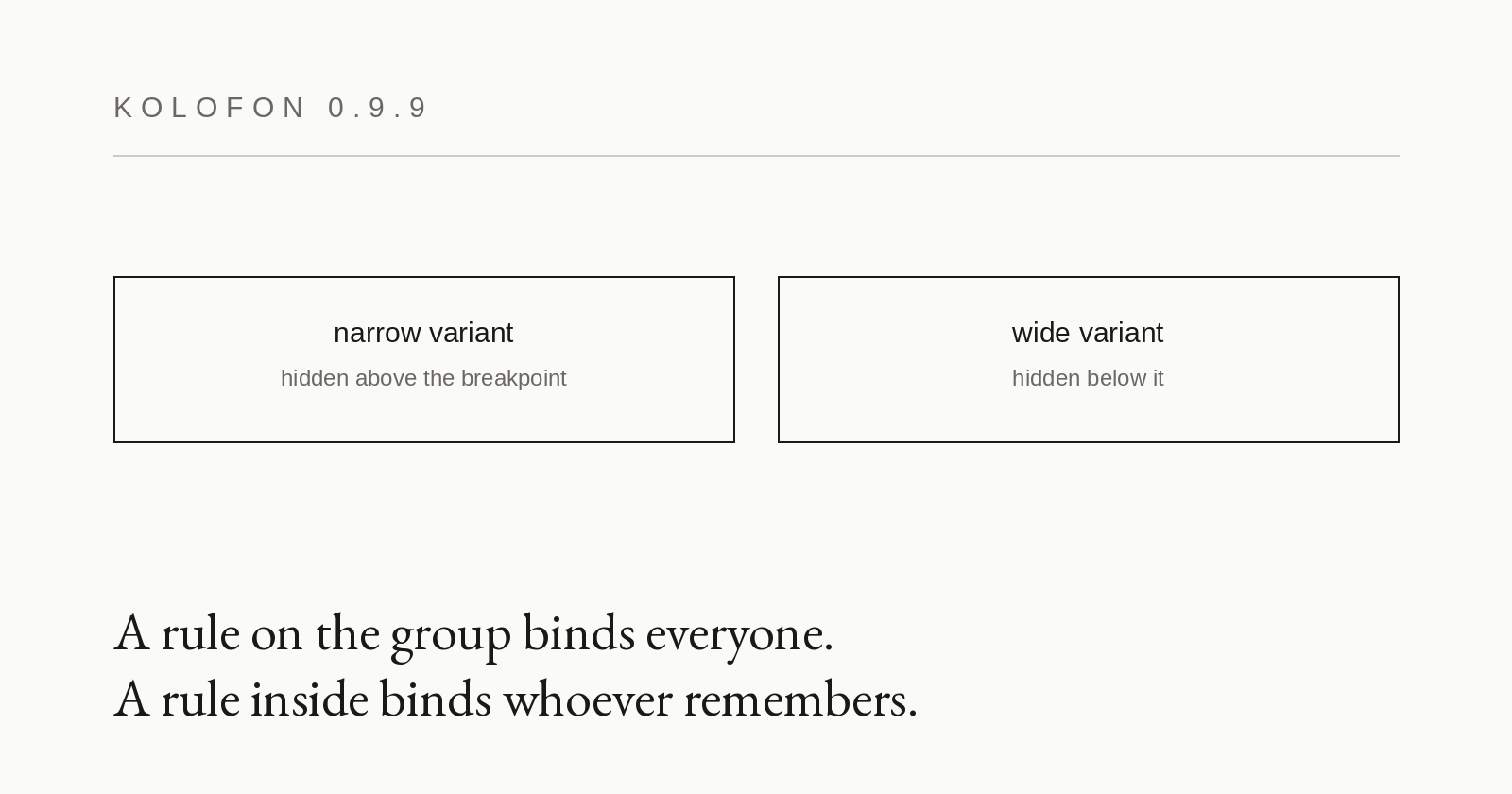 0.9.9 — hide the group, not its contents