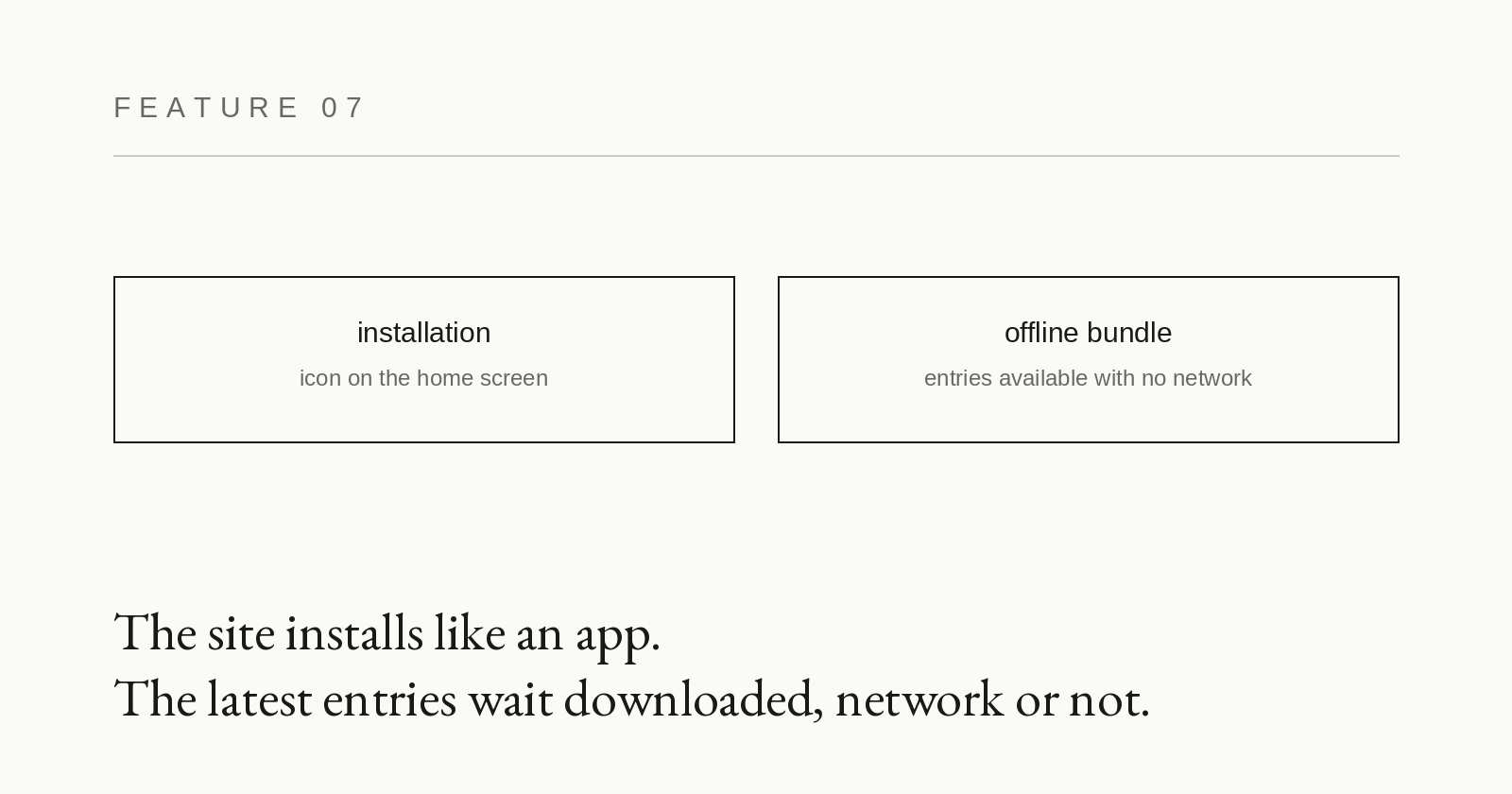 Feature card 07: App and offline reading