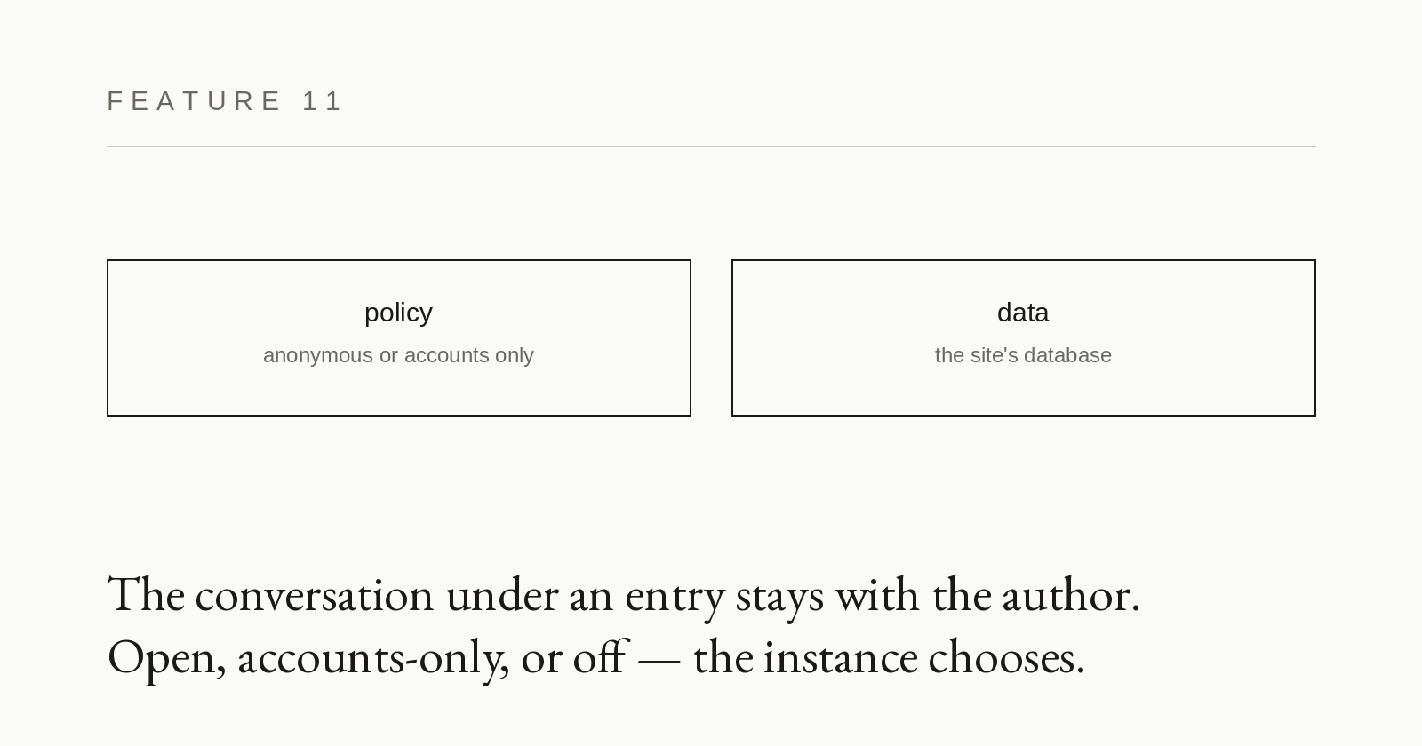 Feature card 11: Comments