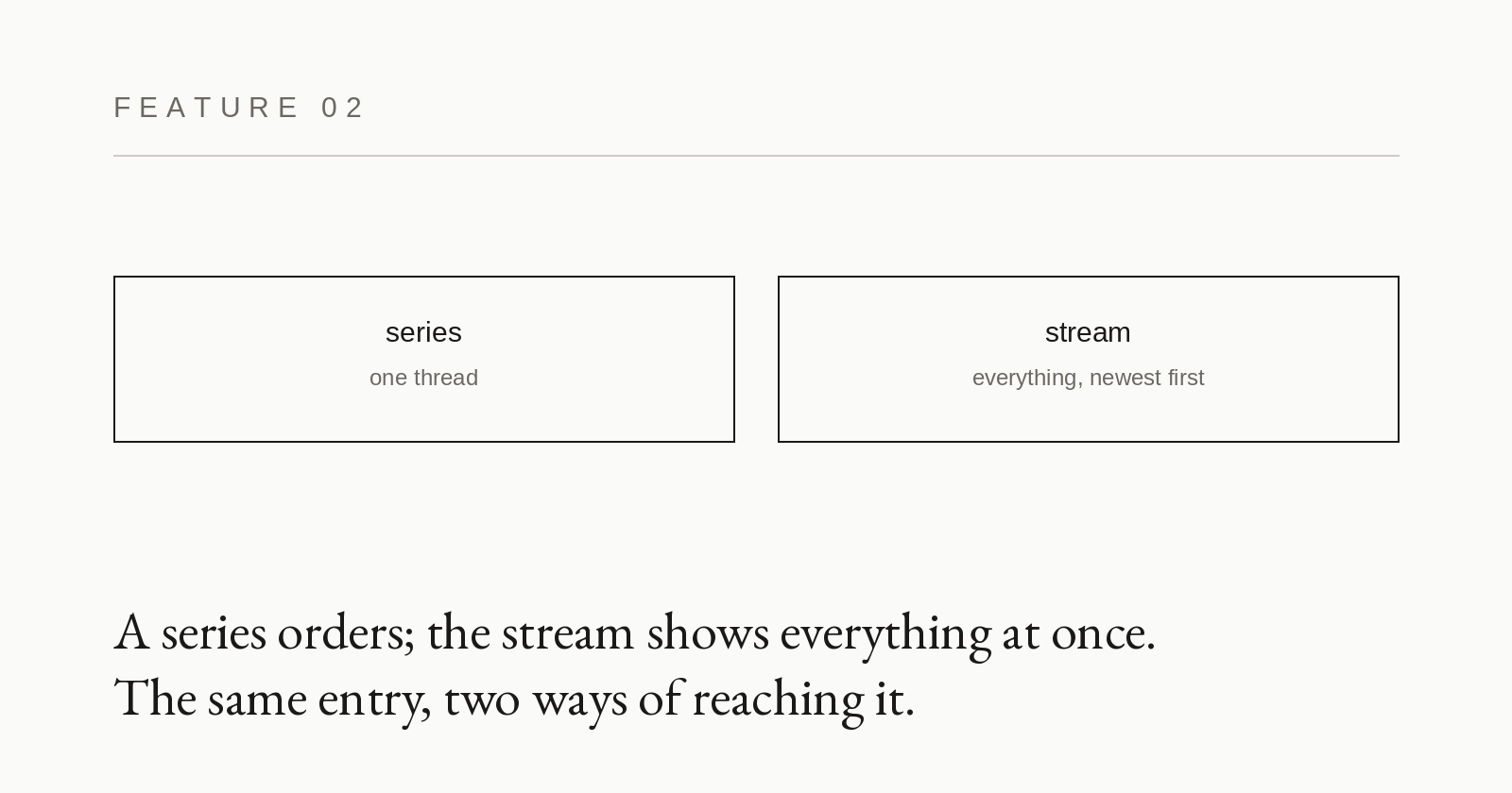 Feature card 02: Series and stream